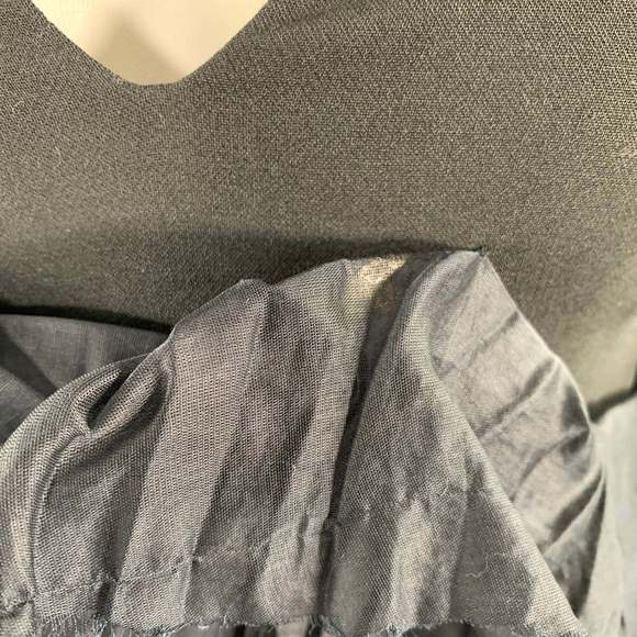 BRIONI Black Mercerized Cotton Ruffled Open Back Cocktail Dress - Picture 5 of 9